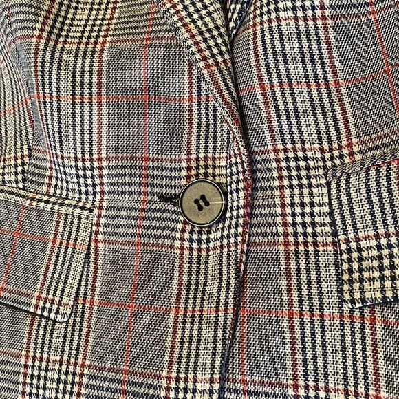 Women’s Oversized Casual Notched Lapel Jacket One Button Plaid Size M NWT - Picture 9 of 10